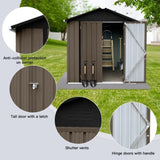 ZNTS Out storage sheds 4ft×6ft Apex roof Brown + Black W1350113471