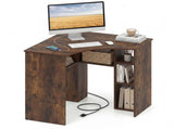 L-Shaped Corner Computer Desk 90&deg Triangle Home Office Desk with Adjustable Storage Shelves 08537241