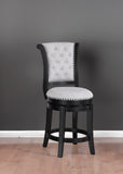 2pc Swivel Pub Stools Counter Height 24" Chair Upholstered Seat Nailhead Trim Footrest Wooden Dining B011P262311