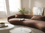 Mid Century Modern Curved Living Room Sofa, Boucle Fabric Couch for Bedroom, Office, Apartment, W876102842