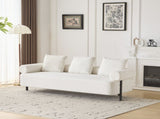 78" Modern 3-Seater Beige Upholstered Sofa, Oversized Comfy Couch with 3 Plush Pillows for Living N767P308857B