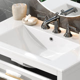 30" Bathroom Vanity with Ceramic Sink, Equipped with Adjustable Shelf and Tip-Out Tray, Bathroom N817P286250W