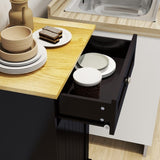 One Drawers and One-Compartment Tilt-Out Trash Cabinet Kitchen Trash Cabinet-Black W1120127325