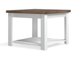 24 inch Side Table, No Assembly Required, Jasmine Whitewash and Barnwood Finish B108131543