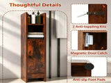 Slim Freestanding Bathroom Storage Cabinet, Narrow Floor Organizer with Open Shelves & Adjustable 44886626