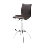 ZNTS Modern Barstool Leatherette/Chrome Adjustable Height In Brown Color B091119811