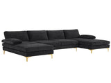 U-Shaped 4-Seat Indoor Modular Sofa Black--Same type97152732 36749210