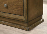 Walnut 1pc Nightstand Bedroom Rubberwood Bedside Table Bronze Metal Knob Furniture B011P326723