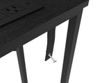 63" Console Table with US Standard Power Outlet, Melamine MDF Tabletop & Black Metal Frame, Black 45174155