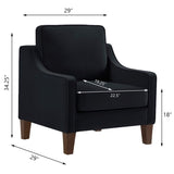 Modern Armchair, Living Room Single Seat Sofa with Wooden Legs, Upholstered Velvet Accent W2186P143466