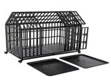 55" Heavy Duty Dog Crate Large Dog cage Strong Metal Dog Kennels and Crates for Large Dogs with 4 W206P453115