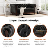 VIVALUX 59.44" Chesterfield Velvet Loveseat Sofa,2-Person Rolled Arm Dutch Plush Upholstered Sofa N762P178705B