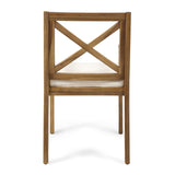 PERLA DINING CHAIR,2PCS with 2 Cream Cushions,for Backyard, Poolside, Garden N762P251938A