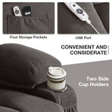 Power Lift Recliner Chair with Heat and Massage Electric Fabric Recliner Chair for Elderly with Side W1521P303241