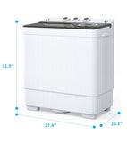 ZNTS Twin Tub with Built-in Drain Pump XPB65-2168S 26Lbs Semi-automatic Twin Tube Washing Machine for 42619494