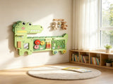 Green Dinosaur Wall-Mounted Sensory Toys Montessori MDF Sensory Wall 87x52x5.5cm 11454046