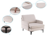 Lounge Chair, Comfy Single Sofa Accent Chair for Bedroom Living Room Guestroom, Beige 30199746