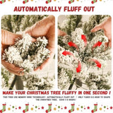 Artificial 7ft Flock LED-lit Christmas Tree with 1072PVC Mixed Branch Tips,Hinged Premium & Foldable 51361762