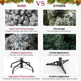Artificial 5ft Flocked Christmas Tree with 407 PVC Branch Tips, Round head, Foldable Base for Indoor 55068094