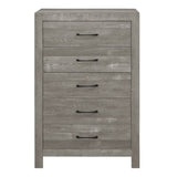 Rustic Design Gray Finish 1pc Chest with Storage Drawers Black Metal Hardware Bedroom Furniture B01146553