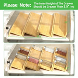 ZNTS Bamboo spice rack drawer storage box, 10 spice storage cans organizer drawer rack plugin, 8-piece 86014993