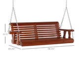 2 Seater Outdoor Patio Swing Chair-Brown 37604900