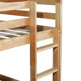 ZNTS Solid Wooden , Solid Rubber Wooden Twin over Twin Loft Bed with Ladder ,Upper and Bottom Bed W504P191652