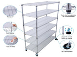 6 Tier 6000lbs Capacity NSF Metal Shelf Wire Shelving Unit, Heavy Duty Adjustable Storage Rack with W465142130