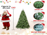 7ft Pre-Lit PVC Christmas Tree 400 UL Lights, 1072 Tips, Auto-Unfold Memory Wire, Easy Assembly T3637P338367