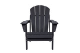 HDPE Folding Adirondack Chair with Dual Cup Holder - Composite Adirondack Chair - Black W2103P254568