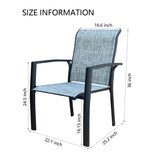VRSHWO Garden Patio Chairs Set of 2, All Weather Metal Outdoor Dining Chairs , Garden, Poolsides, W213P335869