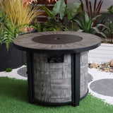 Outdoor Propane Fire Pit, Square Stonecrest Gas Fire Pit for Outside Patio, Concrete Propane Fire W2734P194108
