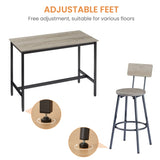 Pub High Dining Table 7 Piece Set, Industrial Style Pub Table, 6 PU Leather Bar Chairs for Kitchen W1668P193689