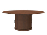 59" Extendable Oval Dining Table with 2-Tier Storage for 4-6, Space Saving Expandable Kitchen Table 36062043