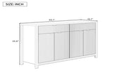 Modern Wave-Pattern Sideboard Cabinet with 2 Drawers and 4 Doors, 3-Level Adjustable Shelves, N711P269068C