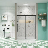 44"-48"W x 72"H sliding shower door, sliding door, with 1/4" tempered glass and Matted Black finish W2122P196344