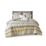3 Piece Cotton Comforter Set Gray/Yellow King/Cal King B035128786