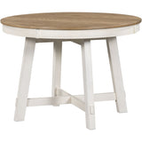 Farmhouse Round Extendable Dining Table with 16" Leaf Wood Kitchen Table 38877498