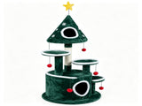 Christmas Themed Cat Tree, 50" Multi-Level Cat Tower with 2 Cozy Plush Condos, Natural Sisal 21830212