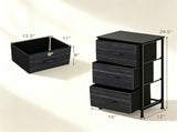 3-Layer Fabric Storage Cabinet, Vertical Narrow Dresser Tower with Smooth Metal Glide Drawers, 08299986