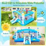 ZNTS Multifunctional Jump 'n Slide Inflatable Bouncer for Kids Complete Setup with Blower - 198" x 180" W1677115481