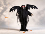5.5FT Halloween Animatronic Winged Grim Reaper, Sound & Button Activated, Shaking Reaper with 39336068
