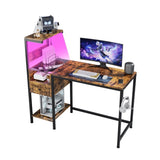 Computer Desk with Power Outlet & Storage Shelves, Study Writing Table with USB Ports Charging W578P191951