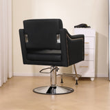 ZNTS 360&deg; Swivel Faux Leather Swivel Salon Barber Chair Height Adjustable for Men & Women for Haircut W676P187961