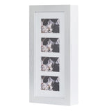 ZNTS Simple PVC Wood Grain Coating Photo Storage Damp-proof Jewelry Mirror Cabinet White 43628308