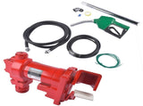 15 GPM 12V Fuel Transfer Pump Cast Iron with Discharge Hose Automatic Green Nozzle for Trucks 19700036