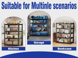 5-Tier Metal Storage Shelving, Industrial Utility Rack, Adjustable Height Bookcase for Living Room, 51207894