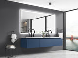 84 x 48 Inch LED Bathroom Mirror with Front and Backlight, Wall Mounted Vanity Mirror with Aluminum W2287P282063