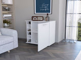 White 6-Bottle Rack Bar Cart B062P175132