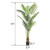 ZNTS FCH 6FT Green Plastic 16 Leaf Palm Tree Simulation Tree 62955485